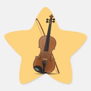 Sternenförmige Aufkleber in Violine und Bow