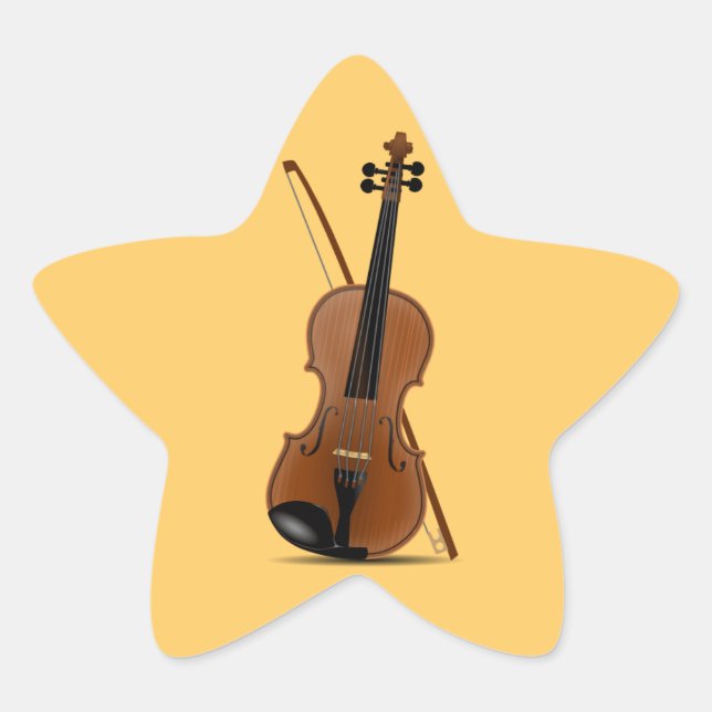 Sternenförmige Aufkleber in Violine und Bow (Vorderseite)