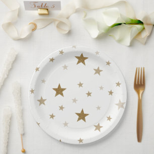 Sternenförmige Goldpapierplatten Pappteller