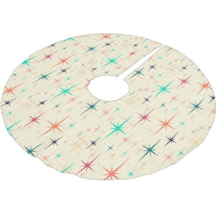 Sternenförmiger Weihnachtsbaumteppich im Mid-Centu Polyester Weihnachtsbaumdecke
