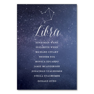 Sternengalaxie Hochzeitskartentabelle Libra Tischnummer