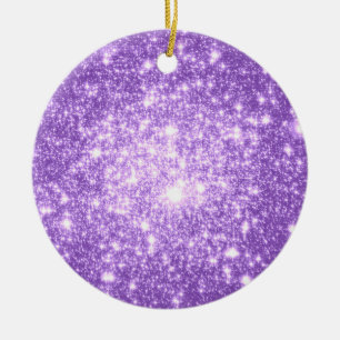 Sternenglanz-Lavendel-Weihnachtsbaumanhänger Keramik Ornament