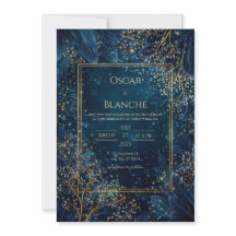Sternenglanz Navy Gold Botanische Hochzeit