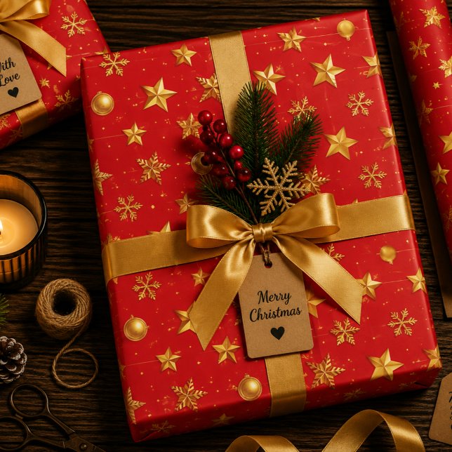 Sternenglänzendes Weihnachten Geschenkpapier Set (Von Creator hochgeladen)