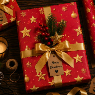 Sternenglänzendes Weihnachten Geschenkpapier Set