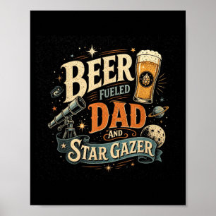 Sternengucker-Bier-Vater Vatertag Retro 70er Poster