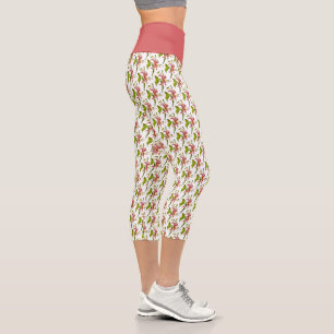Sternengucker-Lilien-Foto mit verstreutem Blumenmu Capri Leggings