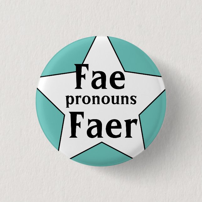 Sternenhafte Fae Faer Pronomen Button (Vorderseite)