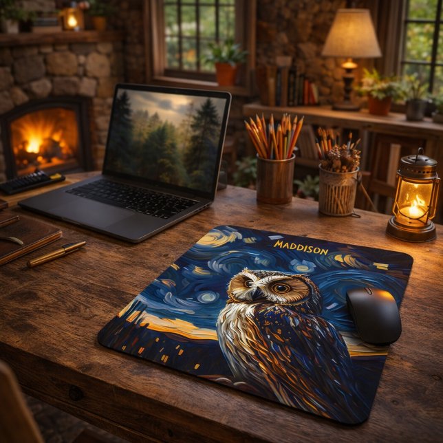 Sternenhafte Nachteule Mousepad (Von Creator hochgeladen)
