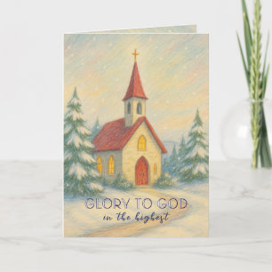 Sternenhafte Weihnachtskirche Weihnachtskarte Feiertagskarte