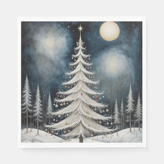 Sternenhafter Winterabend Serviette (Vorderseite)