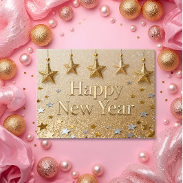 Sternenhängende Silvester Chic Modern Postkarte