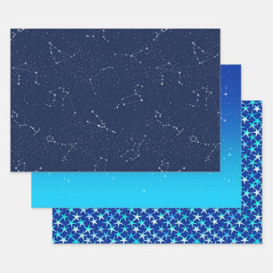 Sternenhimmel Geschenkpapier Set