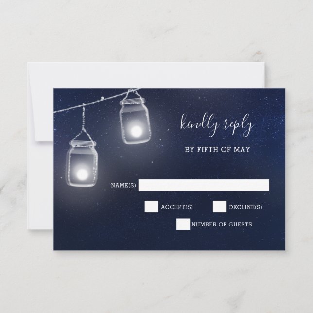 Sternenhimmel Gläser Hochzeitseinladungen uAwg RSVP Karte (Vorderseite)