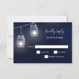Sternenhimmel Gläser Hochzeitseinladungen uAwg RSVP Karte
