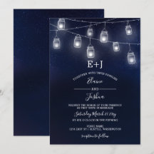 Sternenhimmel Glaskeramik Glas Hochzeitseinladunge