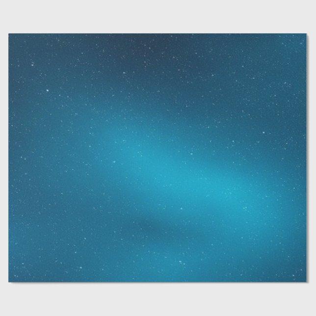Sternenhimmel im dunklen und hellen Blau Geschenkpapier (Flach)