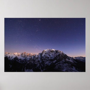 Sternenhimmel über Bergen Poster