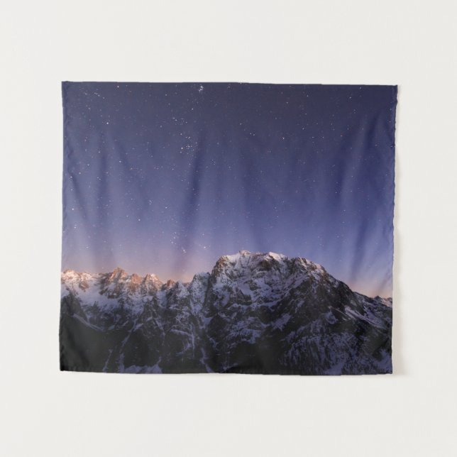 Sternenhimmel über den Bergen Wandteppich (Vorderseite (Horizontal))