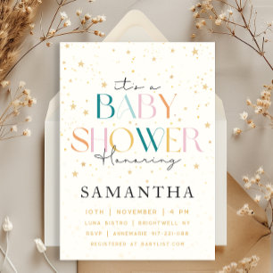 Sternenhimmel Vintage Baby Shower Einladung