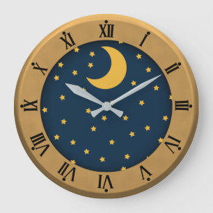 Sternenhimmel zur goldenen Zeit Große Wanduhr