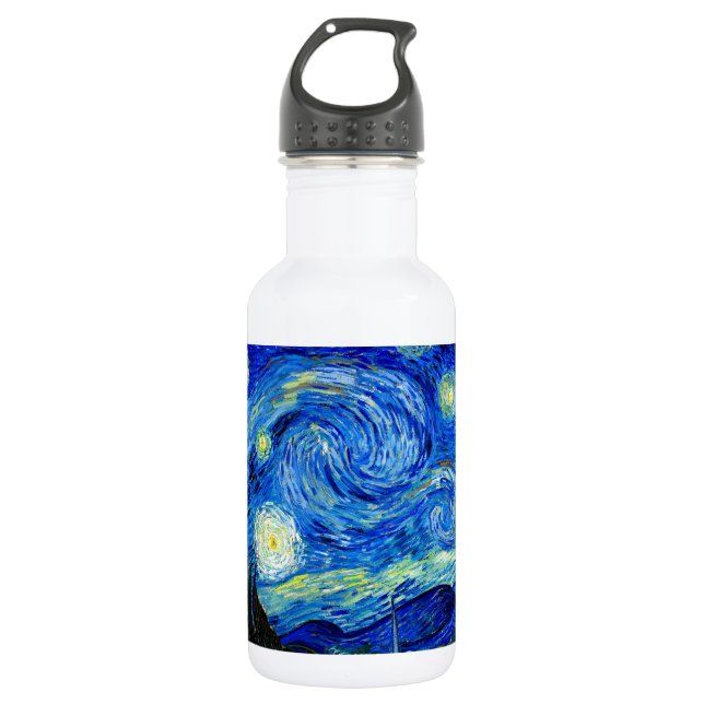 Sternenklare Nacht durch Van Gogh Edelstahlflasche (Vorderseite)