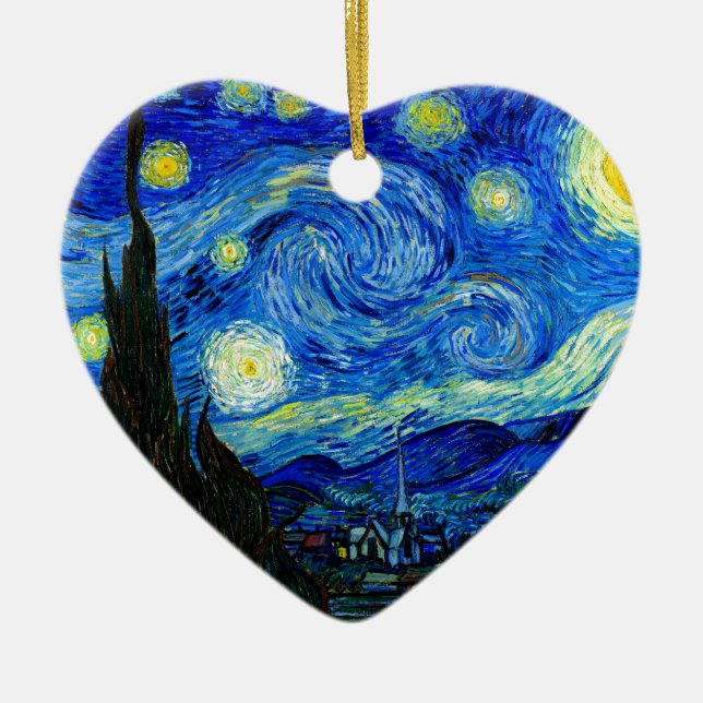 Sternenklare Nacht durch Van Gogh Keramikornament (Vorne)