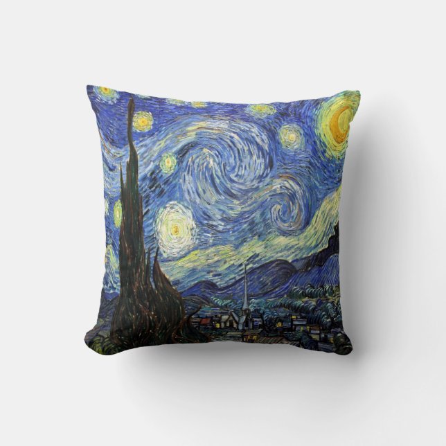 Sternenklare Nacht durch Vincent van Gogh 1889 Kissen (Vorderseite)