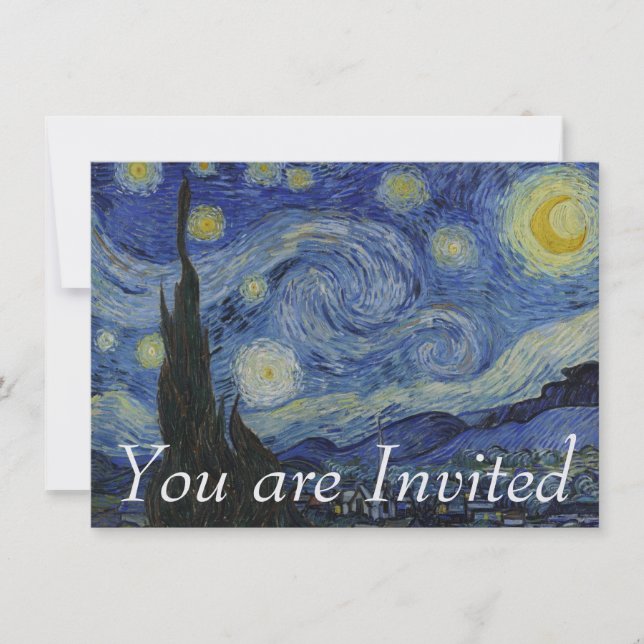 Sternenklare Nacht durch Vincent van Gogh Einladung (Vorderseite)