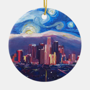 Sternenklare Nacht Los Angeles Kalifornien Keramikornament