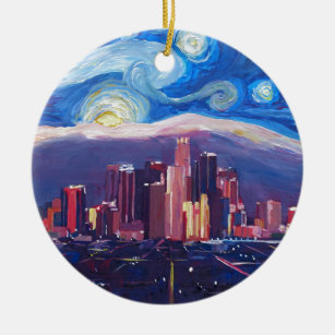 Sternenklare Nacht Los Angeles Kalifornien Keramikornament