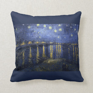 Sternenklare Nacht über der Rhône - dem Van Gogh Kissen
