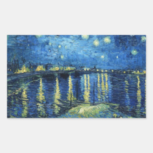 Sternenklare Nacht über der Rhône Vincent van Gogh Rechteckiger Aufkleber