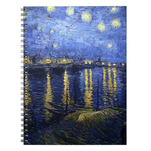 Sternenklare Nacht Van Gogh über dem Notizblock (Vorderseite)