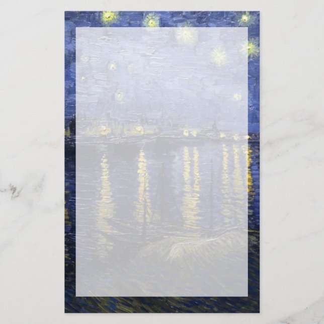 Sternenklare Nacht Van Gogh | über der Rhône | Briefpapier (Vorderseite)
