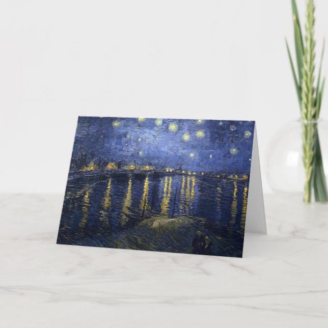 Sternenklare Nacht Van Gogh über der Rhône Karte (Vorderseite)
