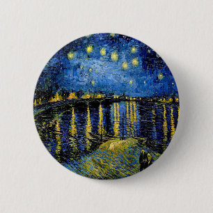 Sternenklare Nacht Vincent van Goghs über der Button