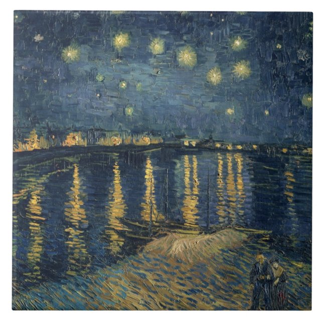 Sternenklare Nacht Vincent van Goghs | über der Fliese (Vorderseite)