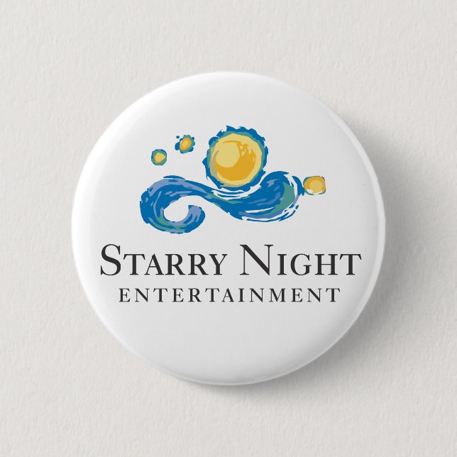Sternenklare Nachtlogo-Knopf Button (Vorderseite)