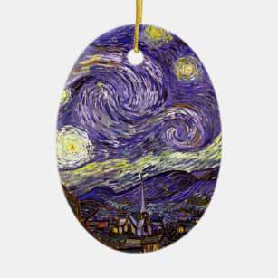 Sternenklare Nachtmalerei vom Künstler Vincent van Keramik Ornament