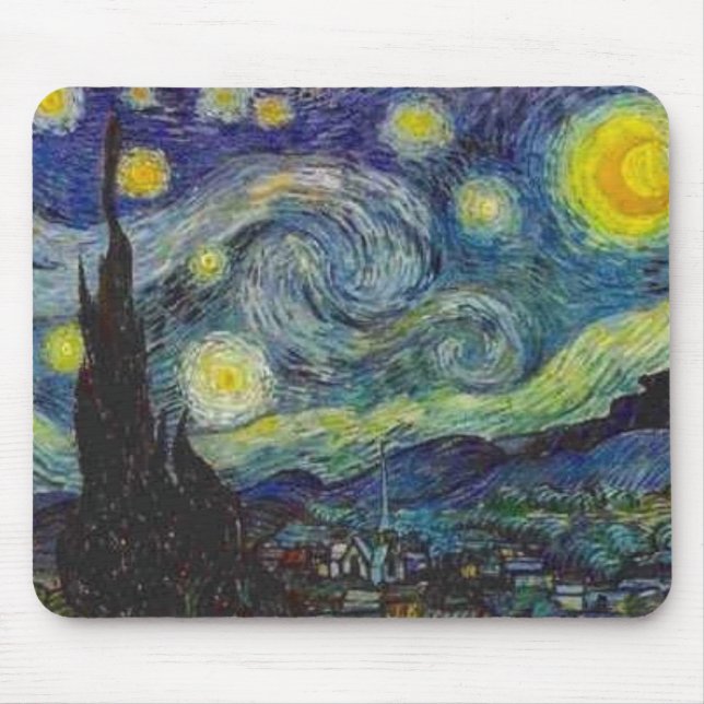 Sternenklare Nachtmausunterlage Van Gogh Mousepad (Vorne)