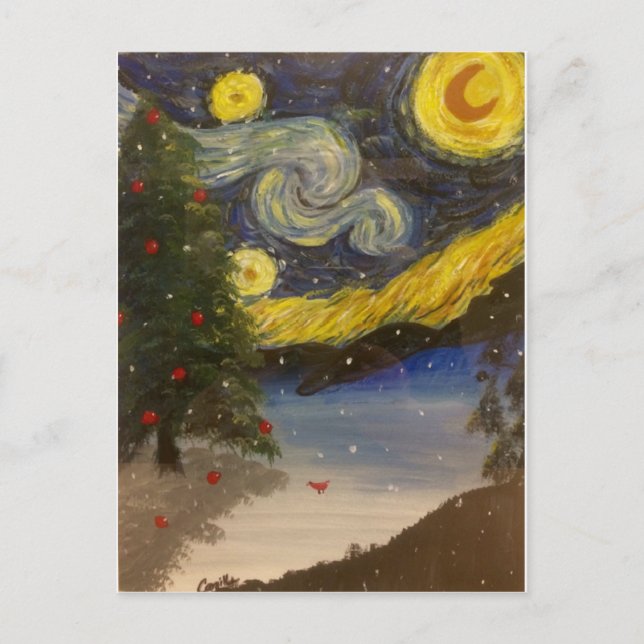 Sternenklare Nachts-Postkarte Feiertagspostkarte (Vorderseite)
