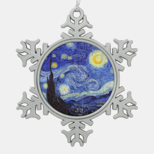 Sternenklare Nachtvan- goghschneeflocke-Verzierung Schneeflocken Zinn-Ornament