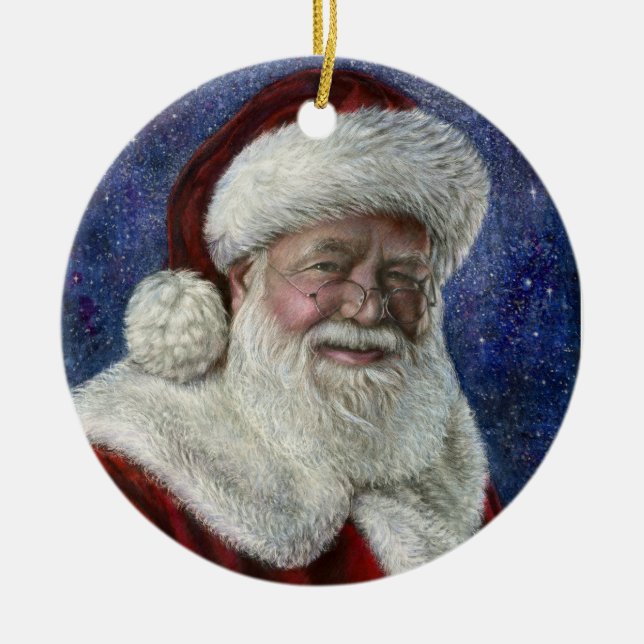 Sternenklare Nachtverzierung Sankt Keramik Ornament (Vorne)