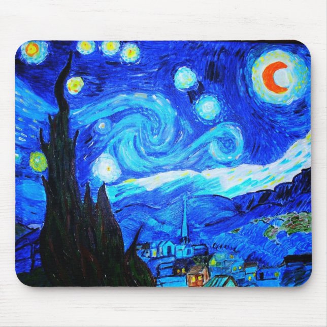 Sternenklare Nachtwiedergabe Mousepad (Vorne)