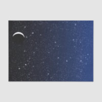 Sternenklarer Himmel und Halbmond-Mond, tiefes