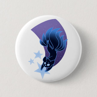 Sternenklarer Nacht-Kitsune auf einem Sternschnupp Button
