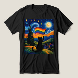Sternenklarer Pride-Nacht-Kater im Stil von Van Go Tri-Blend Shirt