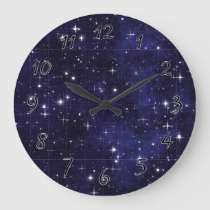 Sternenklares Himmels-Gitter Große Wanduhr