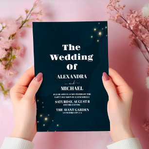 Sternenklares Weltraum-Galaxie-Hochzeit in Türkis Einladung